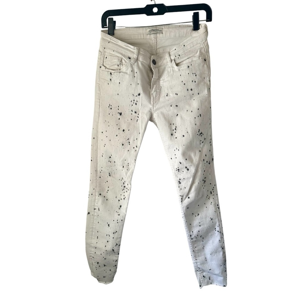 ZARA White Paint-Splatter Women's Jeans Skinny Size 4